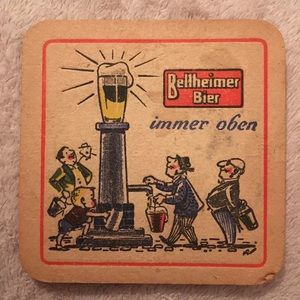 50s 60s Vintage Beer Coaster West Germany